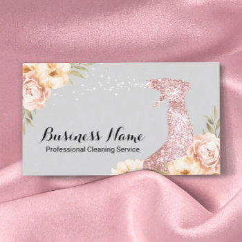 House Cleaning Maid Service Vintage Floral Business Card by cardfactory at Zazzle