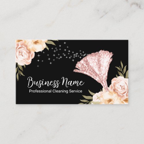 House Cleaning Maid Service Vintage Floral Business Card