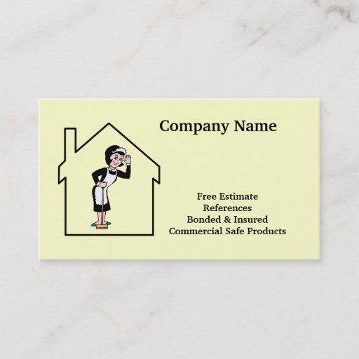 Customizable House Cleaning & Maid Services Business Card