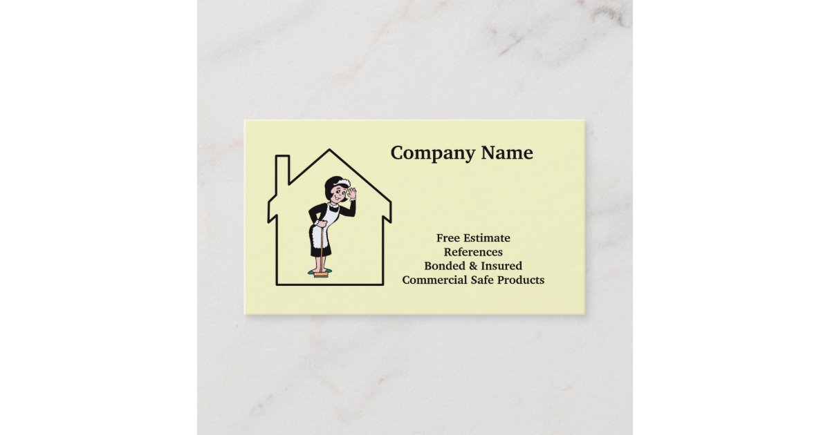 House Cleaning & Maid Services Business Card Zazzle