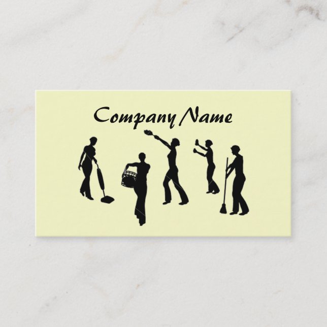 House Cleaning & Maid Services Business Card (Front)