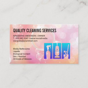House Cleaning Maid Soap Bubbles Business Card