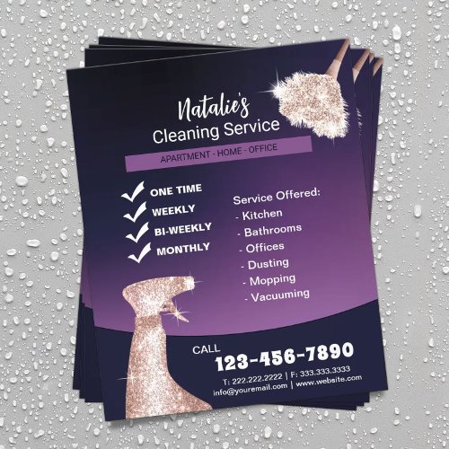 House Cleaning Modern Purple Maid Service Flyer