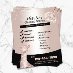 House Cleaning Modern Rose Gold Maid Service Flyer