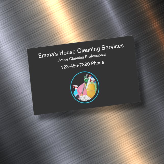 House Cleaning Modern Simple Design Business Card Magnet (Creator Uploaded)