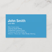 House Cleaning Mountain Lake Professional Business Card (Back)