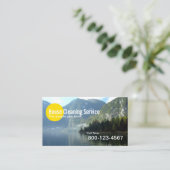 House Cleaning Mountain Lake Professional Business Card (Standing Front)