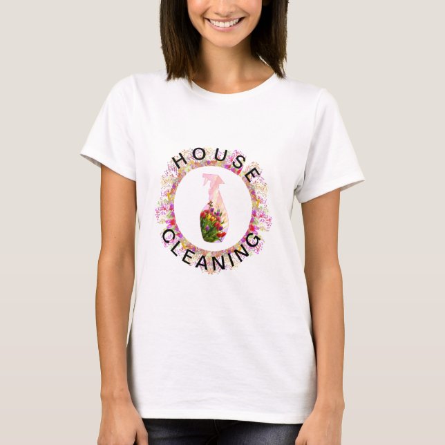 House Cleaning Nature Care Spray Bottle T-Shirt (Front)