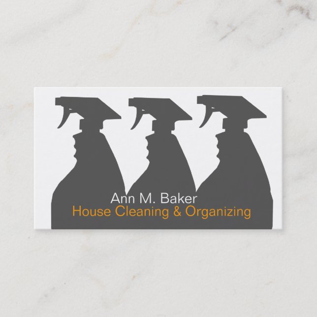 House Cleaning Organizing Services Business Card (Front)