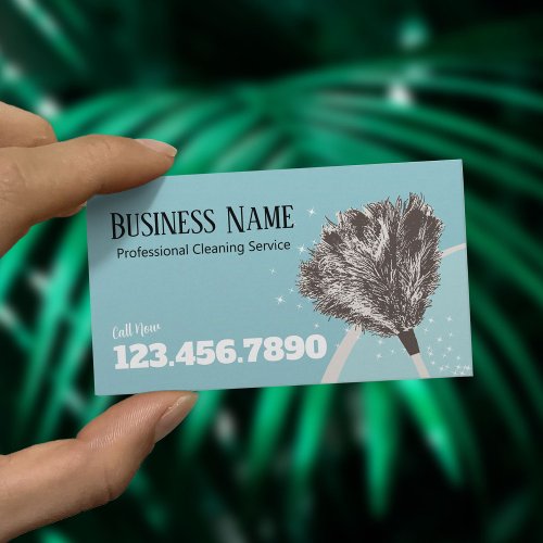 House Cleaning Plain Feather Duster Housekeeping Business Card