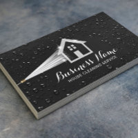 House Cleaning Pressure Washing Black Cleaning Business Card