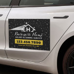 House Cleaning Pressure Washing House Logo Black Car Magnet<br><div class="desc">House Cleaning Power Wash Roof Cleaning Monogram House Logo Black Car Magnet</div>