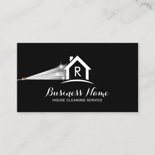 House Cleaning Pressure Washing Monogram House Business Card