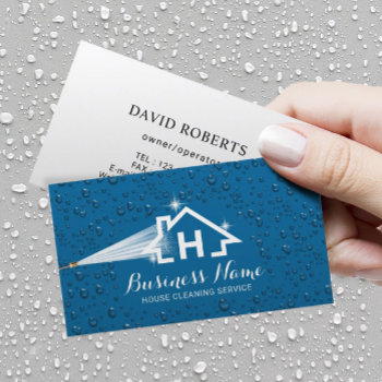 House Cleaning Pressure Washing Monogram Logo Business Card by cardfactory at Zazzle