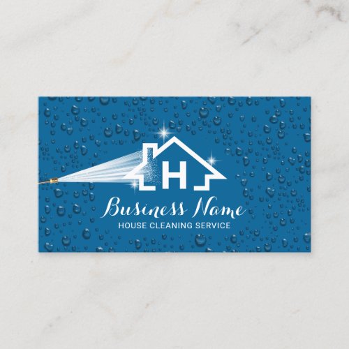 House Cleaning Pressure Washing Monogram Logo Business Card