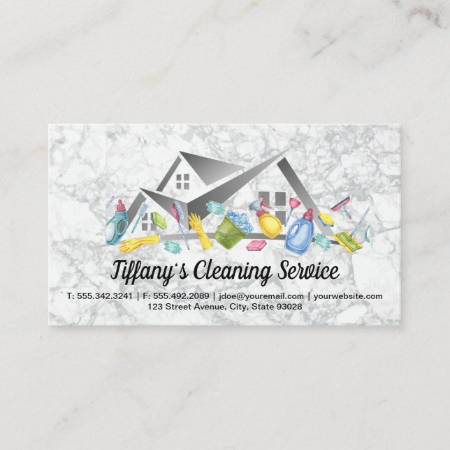 House Cleaning Products and Services | Maid  Business Card (Front)