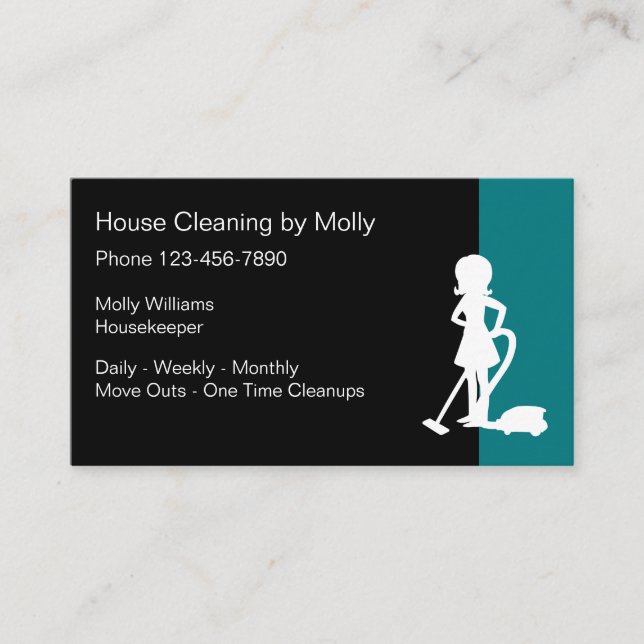 House Cleaning Professional Design Business Card (Front)