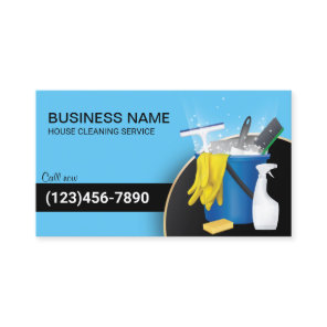 House Cleaning Professional Maid Service Blue Business Card