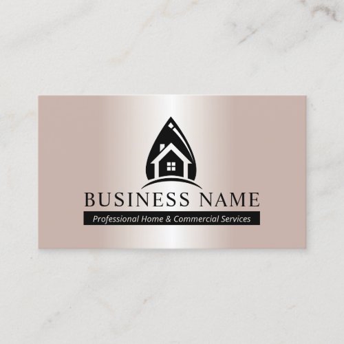 House Cleaning Professional Rose Gold Housekeeping Business Card