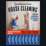 House Cleaning Professional Tear Sheet Promotional<br><div class="desc">What a bright,  friendly and cheerful way to promote your house cleaning business! Features a clear clean colors and a woman cleaning. Hang this tear sheet flyer in your local library,  pizzeria,  deli,  post office etc. It will grab attention and fill your cleaning schedule quickly!</div>