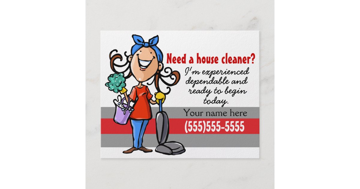 House Cleaning promo 4x5 card