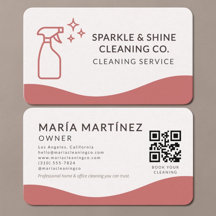 House Cleaning QR Code Business Card