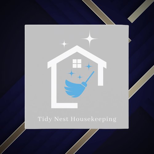 House Cleaning Retro Modern Housekeeping Square Business Card