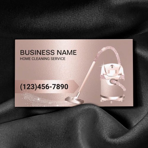 House Cleaning Rose Gold Carpet Cleaning Housekeep Business Card