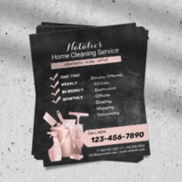 House Cleaning Rose Gold Chalkboard Housekeeping  Flyer