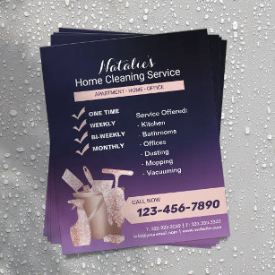 House Cleaning Rose Gold & Purple Housekeeping Flyer