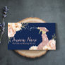 House Cleaning Rose Gold Spray Modern Floral Navy  Business Card
