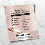 House Cleaning Service Blush Rose Gold Glitter Flyer<br><div class="desc">House Cleaning Service Modern Blush Rose Gold Glitter Flyers.</div>