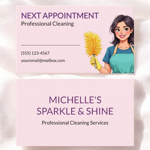 Customizable House Cleaning Service Business Appointment Card