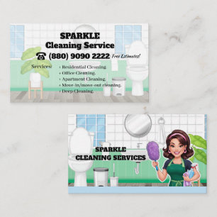 House Cleaning Service Business card Green Maid