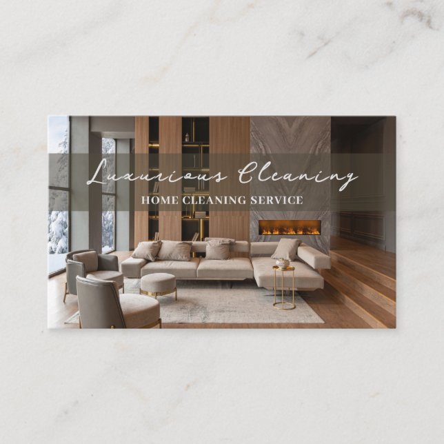 House Cleaning Service Clean Modern Business Card (Front)