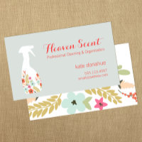 House Cleaning Service Floral Spray Bottle  Business Card