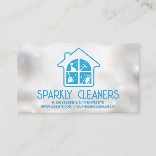 House Cleaning Service Logo  Sparkles  Business Card