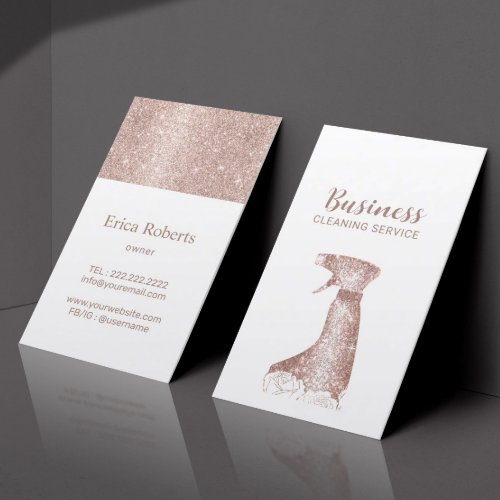 House Cleaning Service Luxury Floral Spray Cleaner Business Card