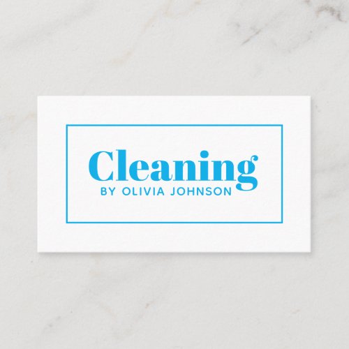 House Cleaning Service Minimal Blue Business Card
