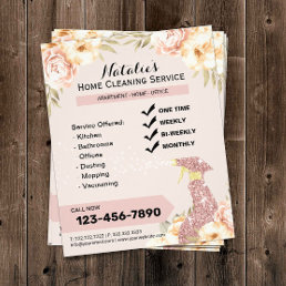 House Cleaning Service Modern Floral Housekeeping Flyer