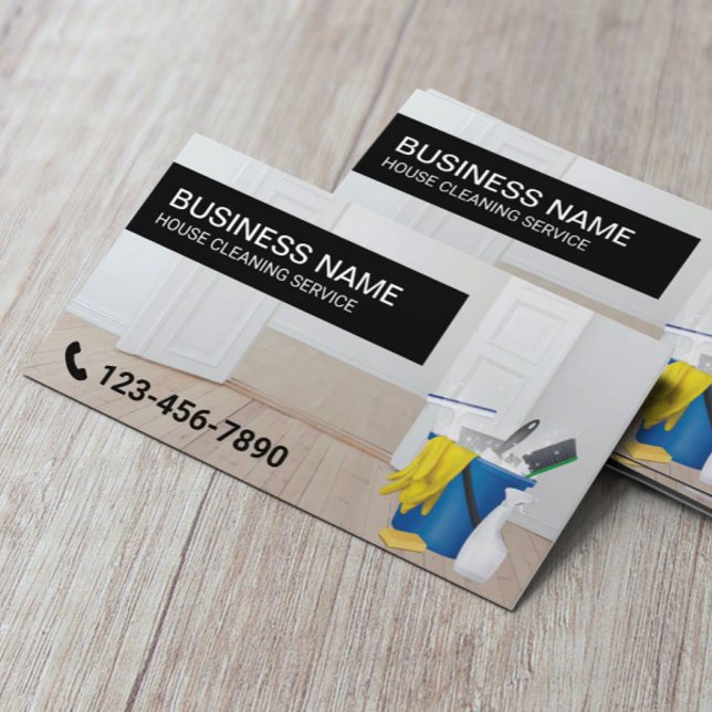 House Cleaning Service Professional Housekeeping Business Card (Creator Uploaded)