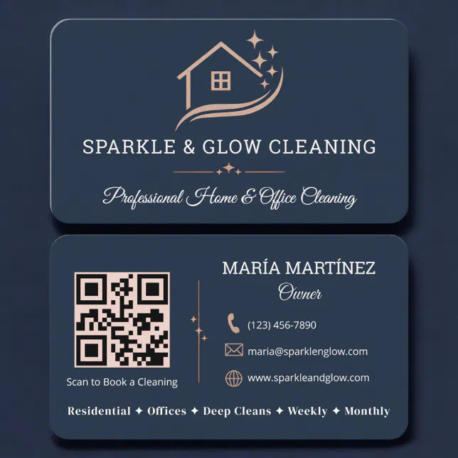 House Cleaning Service QR Code Business Card | Zazzle