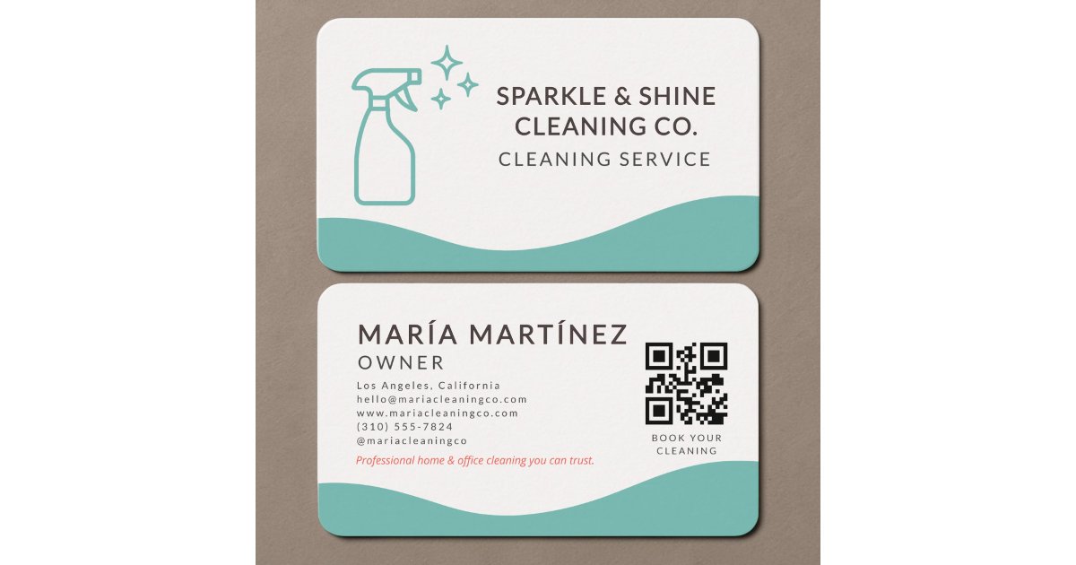 House Cleaning Service QR Code Business Card | Zazzle