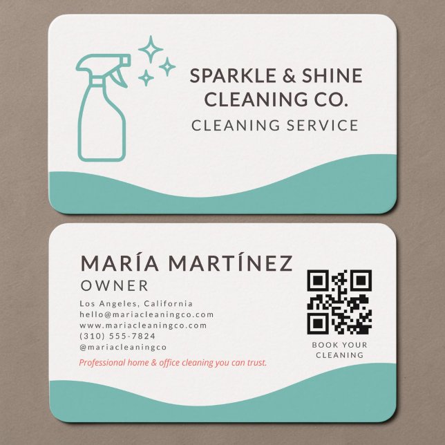 House Cleaning Service QR Code Business Card (Creator Uploaded)