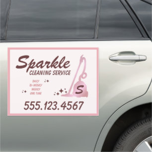 House Cleaning Service Rose Gold Vacuum Cleaner Car Magnet