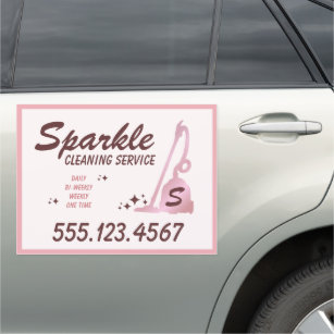 House Cleaning Service Rose Gold Vacuum Cleaner  Car Magnet