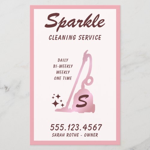 House Cleaning Service Rose Gold Vacuum Cleaner  Flyer