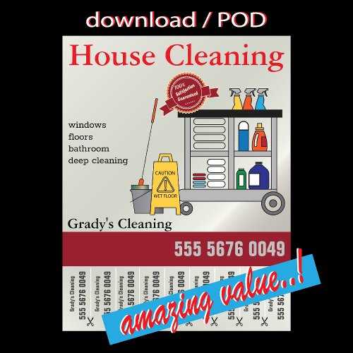 House Cleaning Service Small Business  Poster