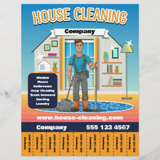 House Cleaning Service Template Orange Flyer