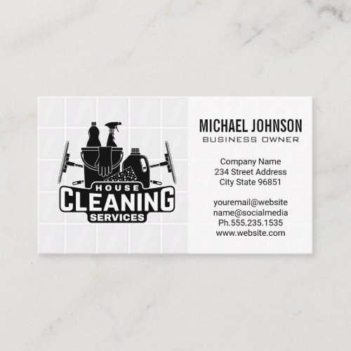 House Cleaning Services and Supplies Business Card